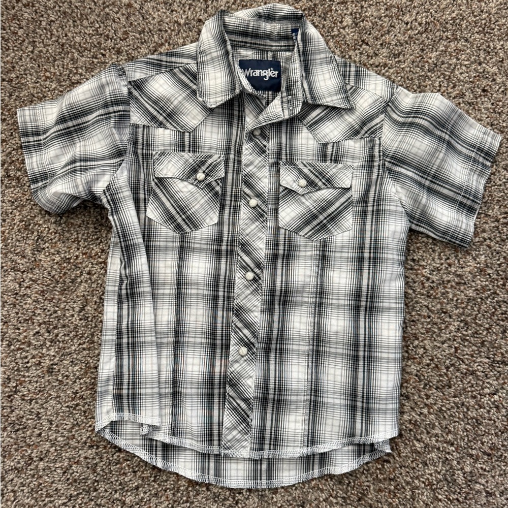 Wrangler Kids Checkered Shirt - Black and White